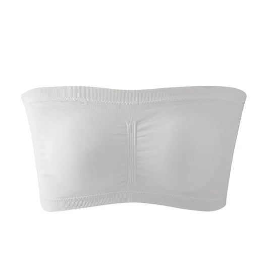 1Pcs Women'S Bra plus Size Strapless Bra Thin Removable Chest Cushion Top Stretchy Seamless Invisible Bra S-6XL